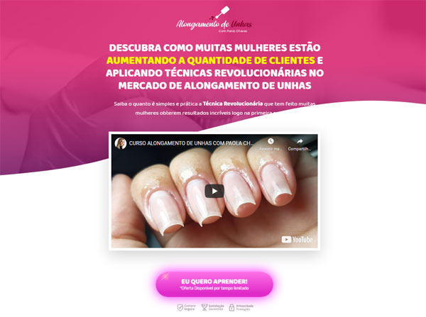 Site oficial: Curso online de alongamento de unhas