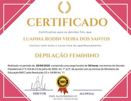 Certificado - Curso de Depilação Online