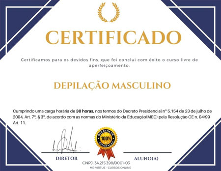 Certificado - Curso de Depilação Online