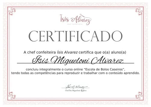 Certificado de conclusão do curso